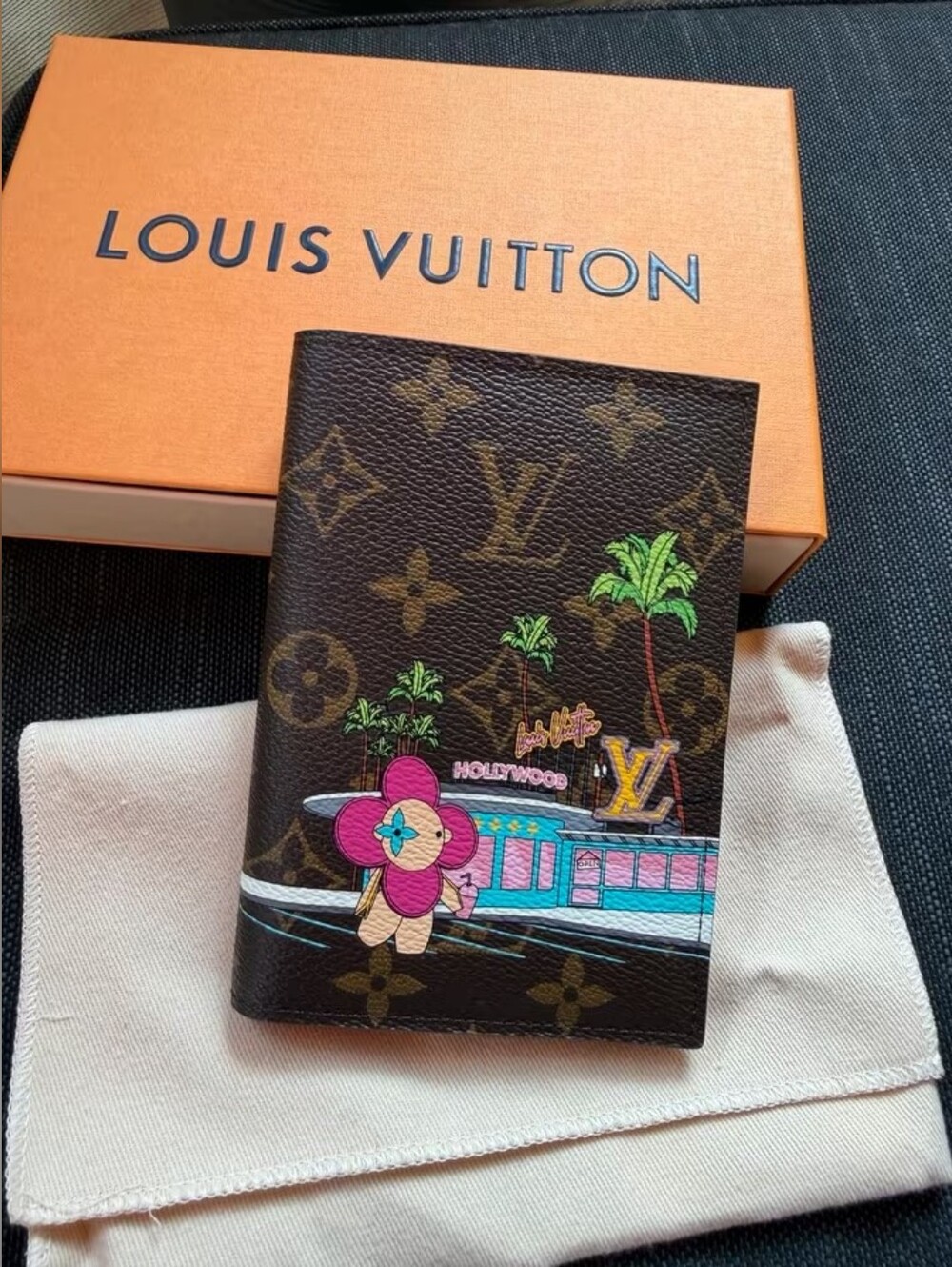 Louis Vuitton Monogram 2021 Christmas Animation Hollywood Passport Cover Wallet